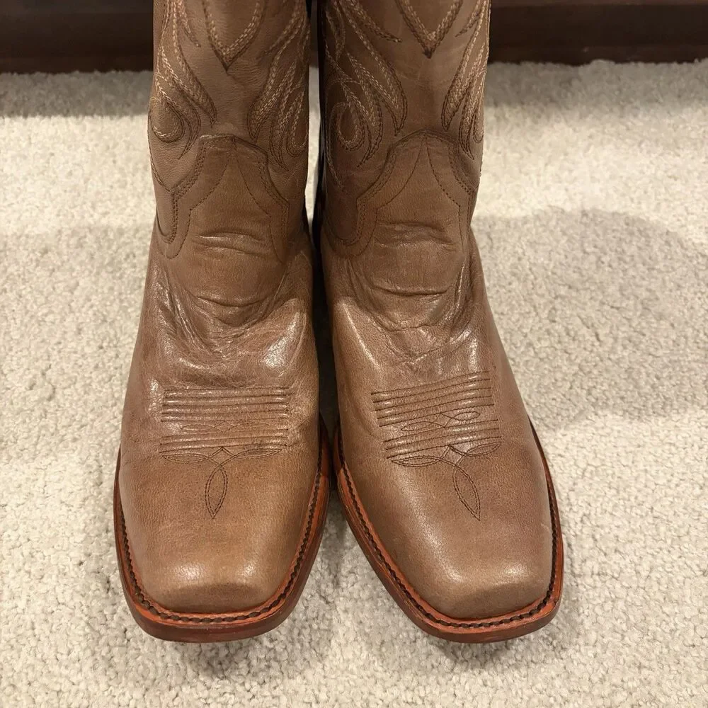 Demo Try On Shyanne Darby Western Boot Light Brown Women's Size 11 Wide Calf
